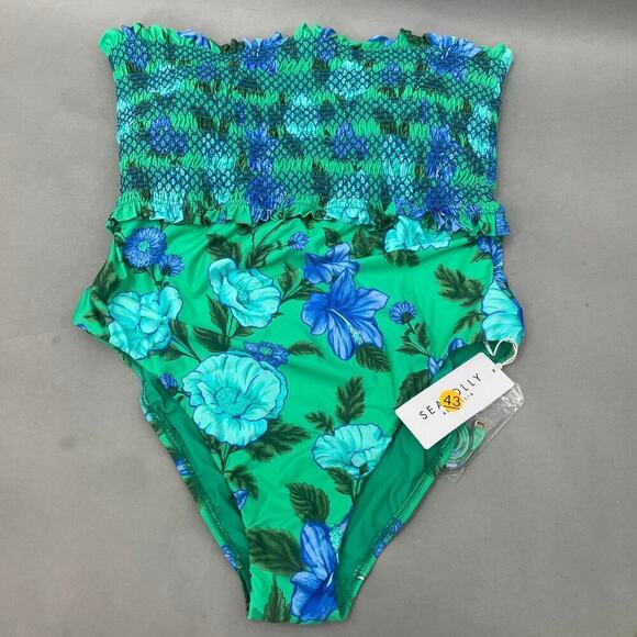 B25 Sea Folly One Piece Swimsuit Womens 12 Taylor Swift 1989 Inspo Floral - Picture 3 of 7